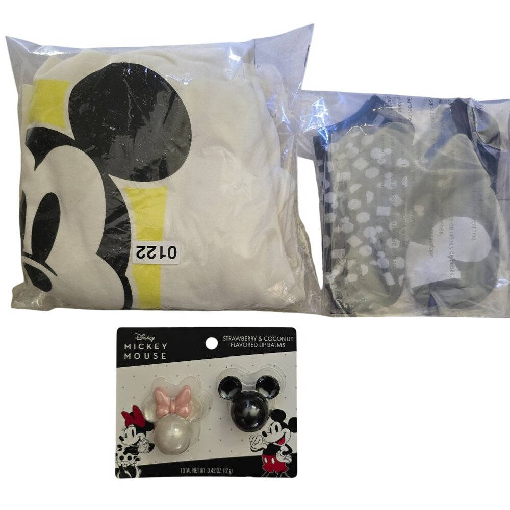 Disney Bundle-Womens Disney Hoodie  XL With Mickey Mouse Lip balm set & Sock Set